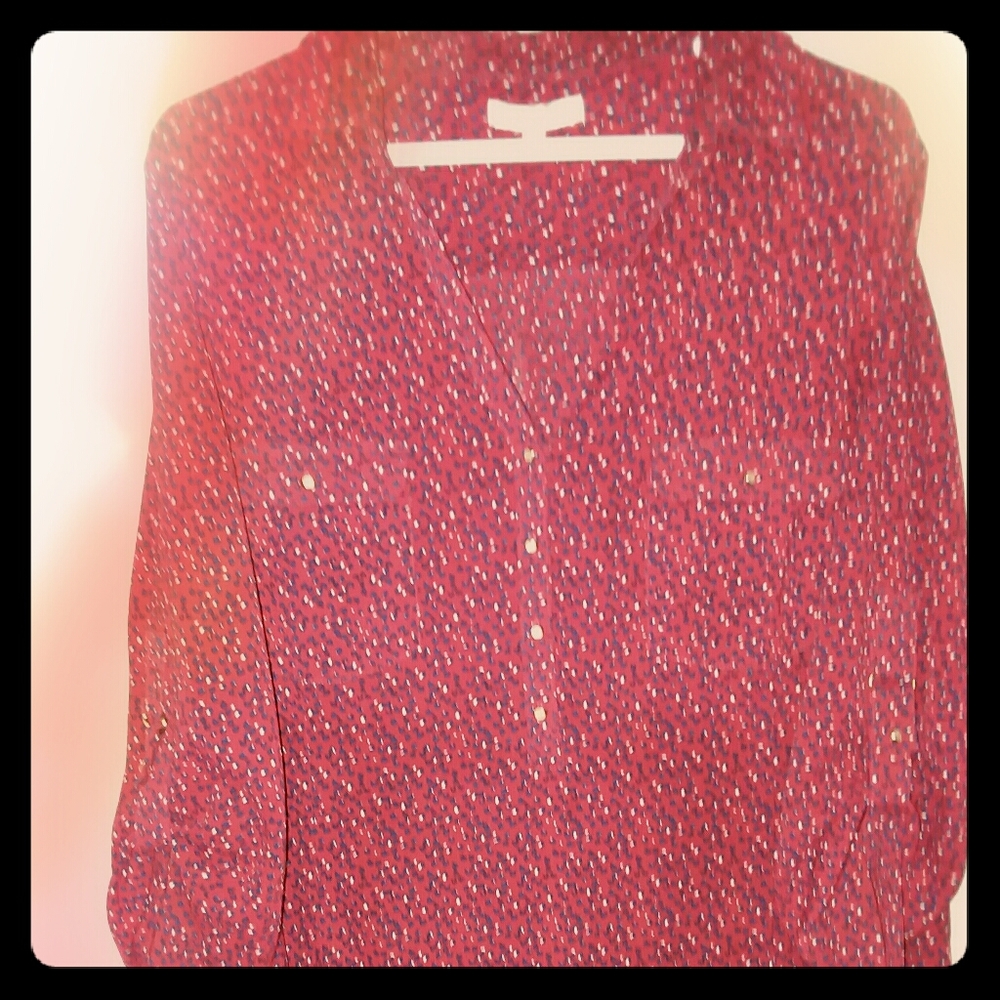 Skies Are Blue red animal print blouse